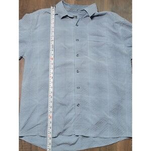 REI Co-op Mens‎ Button Up Shirt Blue Plaid Short Sleeve Size L Lightweight
